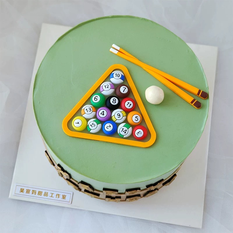 Table Tennis Game - Billiard Cake Birthday Decoration Happy Father's