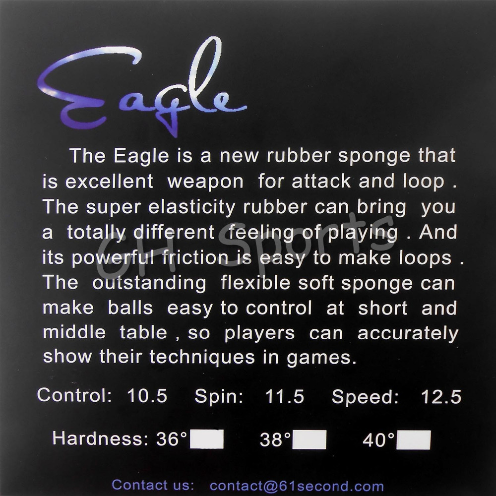61second Eagle Pips in Table T - Table Tennis Forehand Rubber 评论和价格