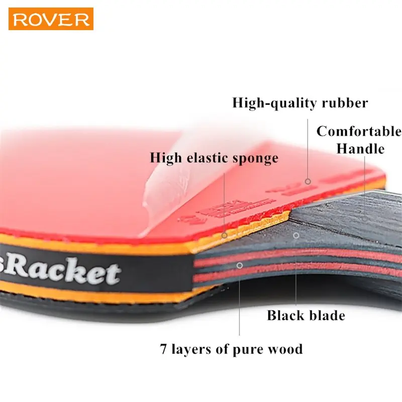 5/6 Star Table Tennis Racket 2 - Table Tennis Forehand Rubber 评论和价格