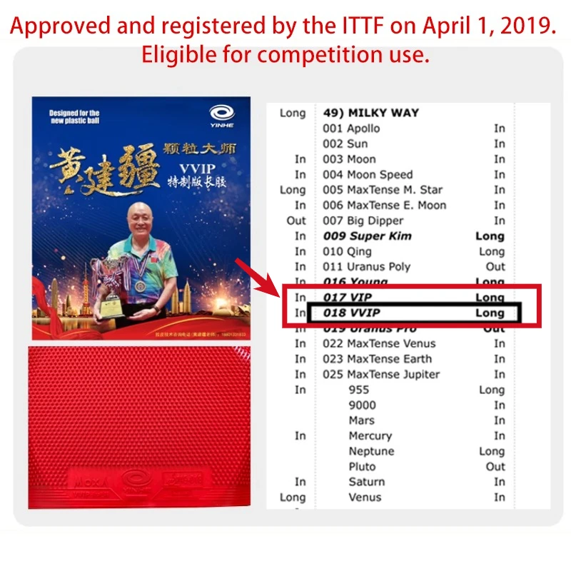 YINHE VVIP Maste Long Pips Tab - Table Tennis Game 评论和价格